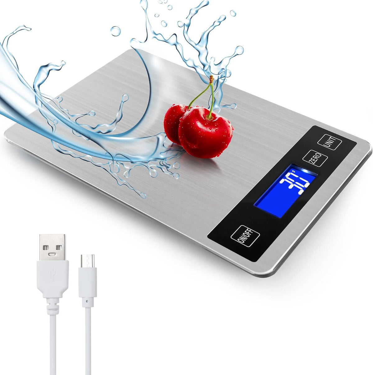 USB-wiederaufladbare digitale Küchenwaage