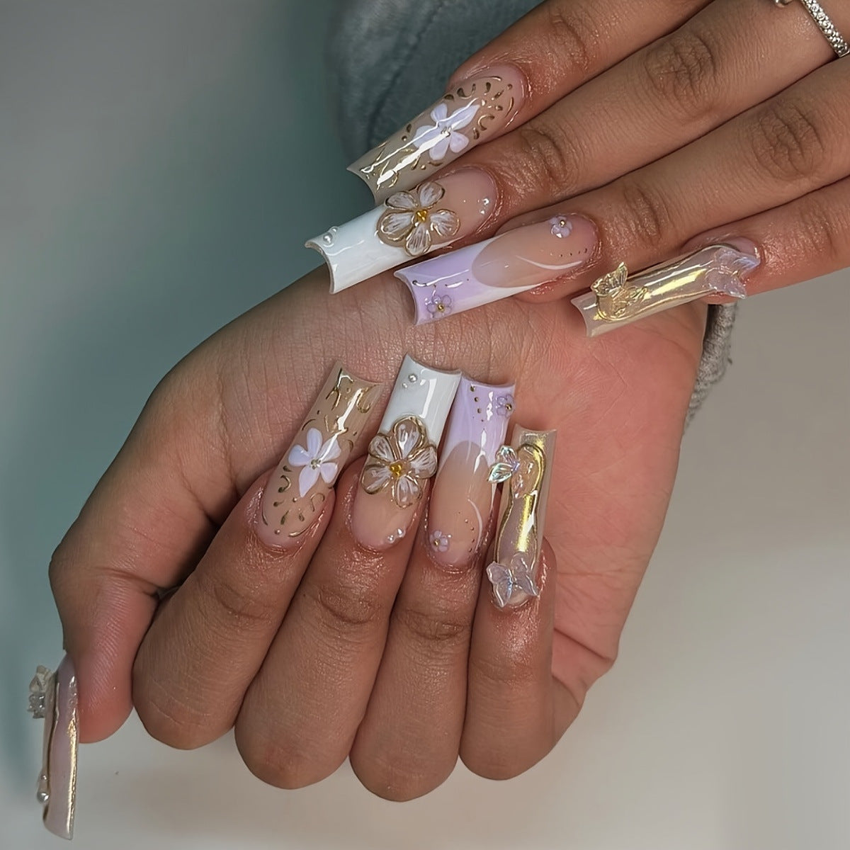 Künstlerische 3D Schmetterling Nagelverlängerungen Brehn