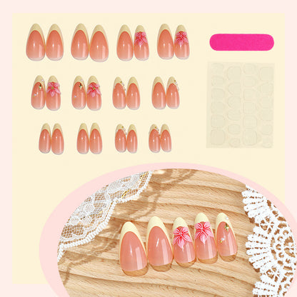 Elegantes blumeninspiriertes Press-On-Nagel-Set Brehn