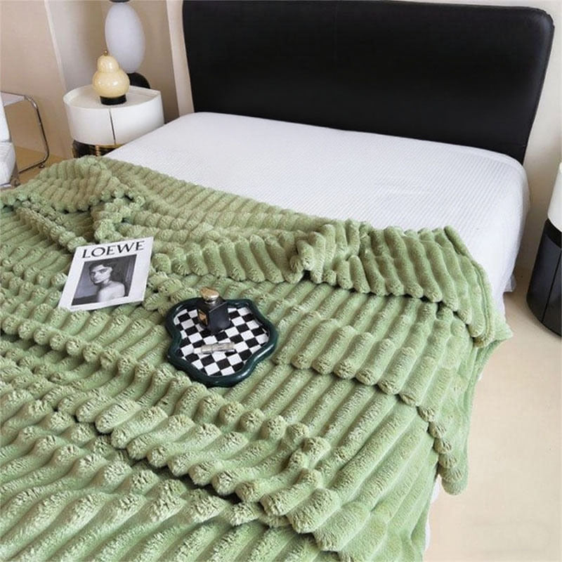 Damen Plüsch Tagesdecke mit strukturiertem Design Brehn