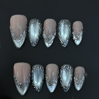 Elegante Glitzernde Press-On Nägel Brehn