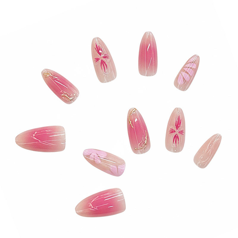 Künstlerisches florales Ombre Drucknagel-Set Brehn