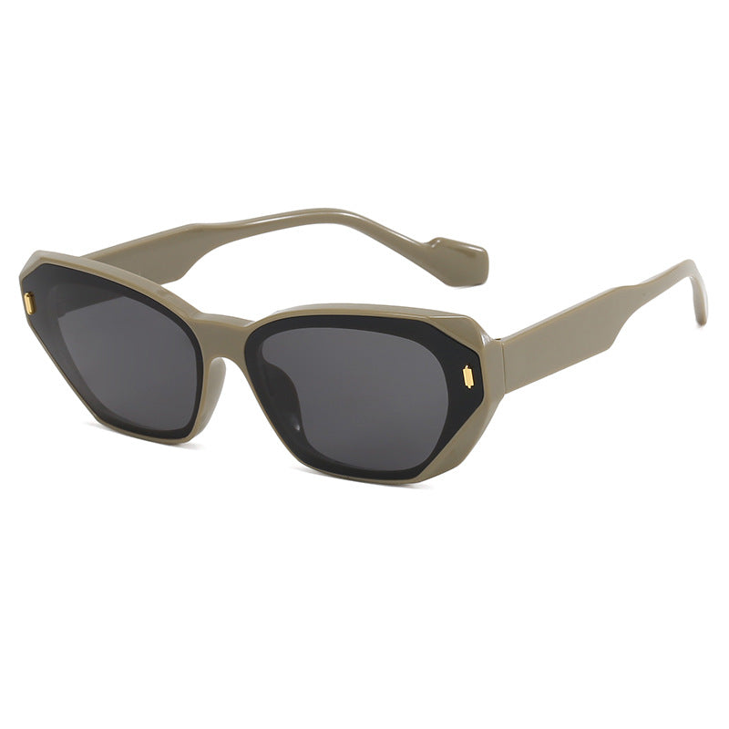Damen geometrische Designer-Sonnenbrille mit markantem Rahmen Brehn
