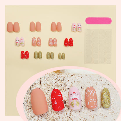 Festliches Urlaub Press-On Nagelset Brehn
