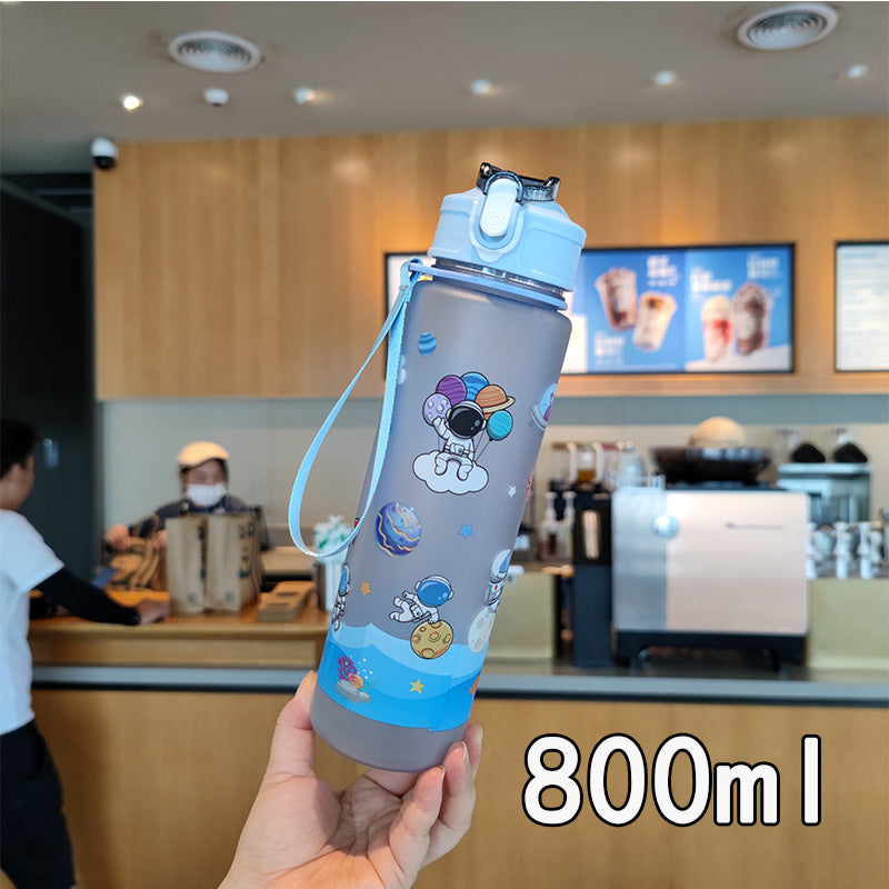 Damen Trinkflasche im Weltraumdesign mit praktischem Trageband Brehn