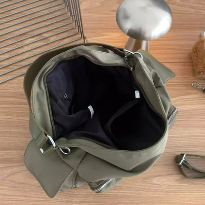 Multi-Pocket Utility Schultertasche
