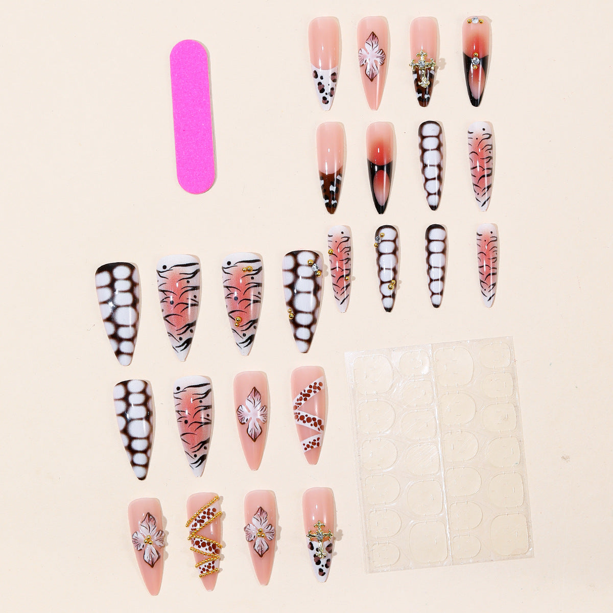 Dekorative 3D Blumige Acryl Nagelkunst Brehn