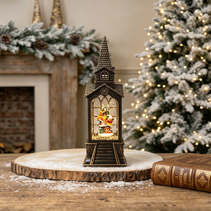 Nostalgische Weihnachtslaterne mit beleuchteter Schneemann-Szene Brehn