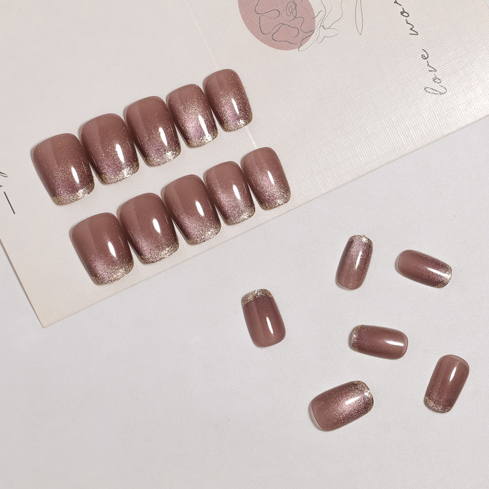 Glamouröses Press-On Nagelset mit Glitzer-Spitzen Brehn