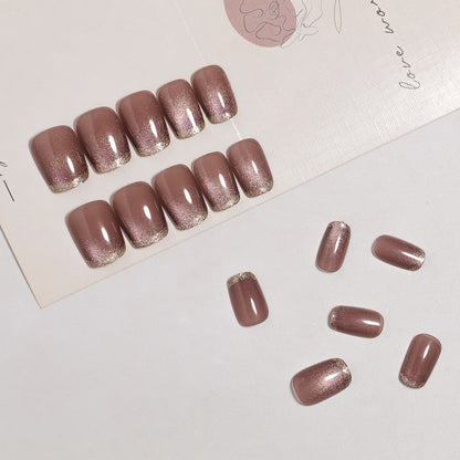 Glamouröses Press-On Nagelset mit Glitzer-Spitzen Brehn