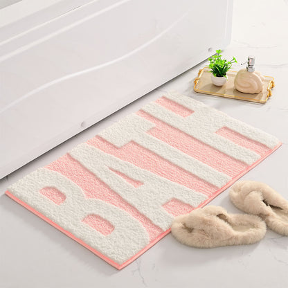 Plüsch-Badezimmerteppich mit inspirierendem Text Brehn