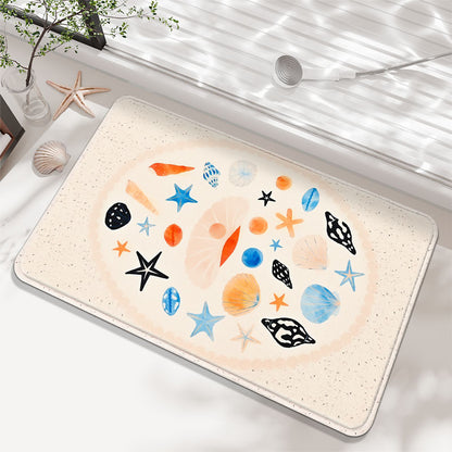 Küstenmotiv Memory Foam Badematte