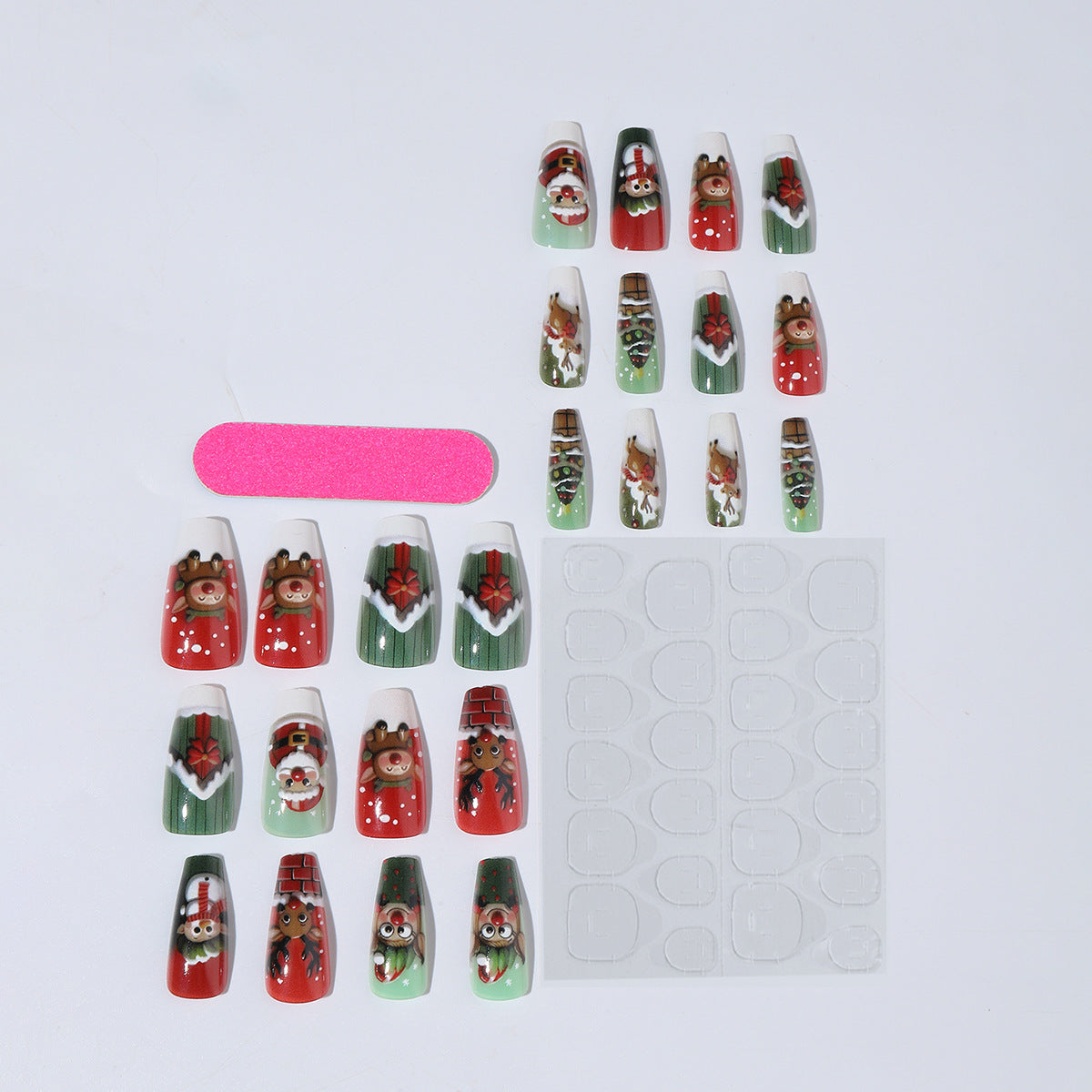Weihnachtskunstnagelset mit niedlichen Weihnachtsmotiven Brehn