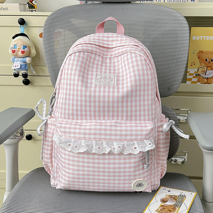 Charmantes Gingham-Muster Schulranzen