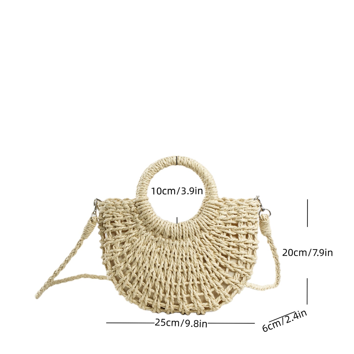 Runder Bast-Handtasche mit Strukturiertem Design Brehn