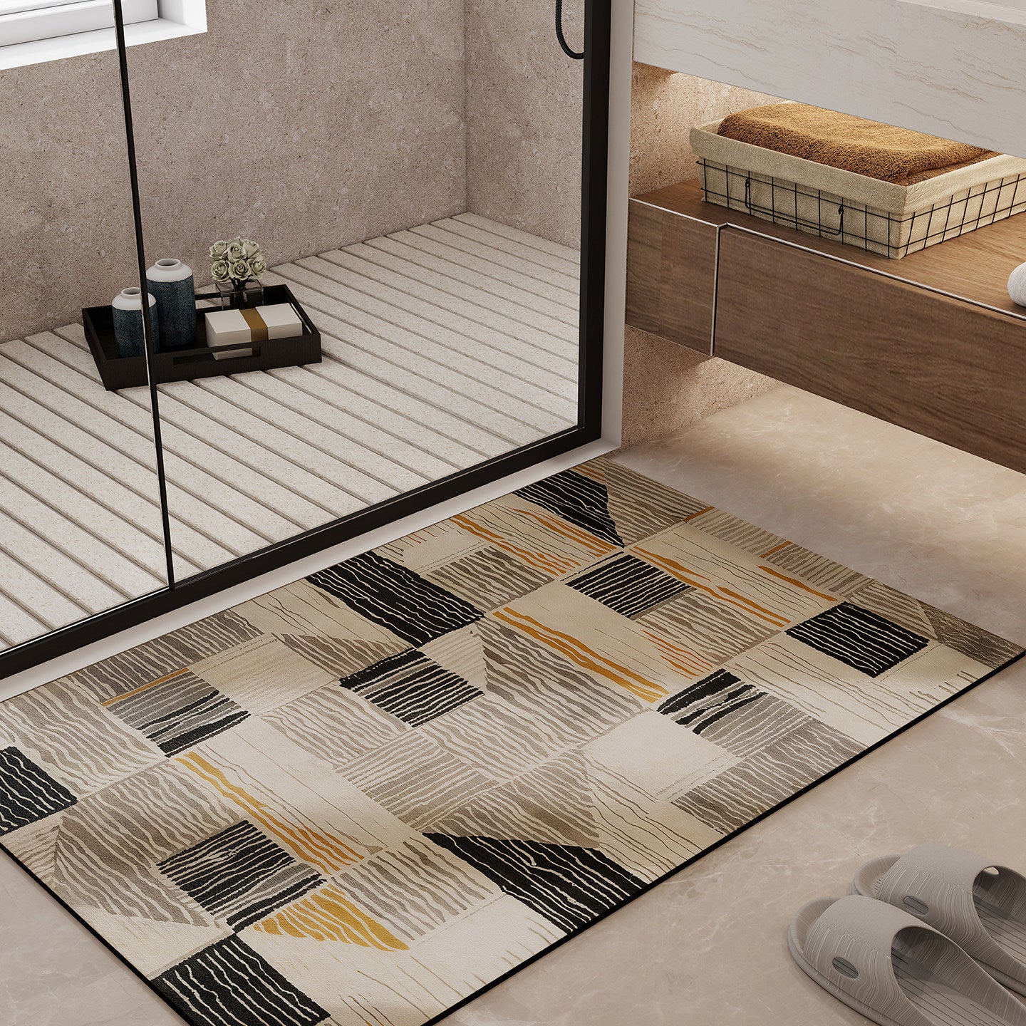 Geometrisches Muster Badematte Brehn