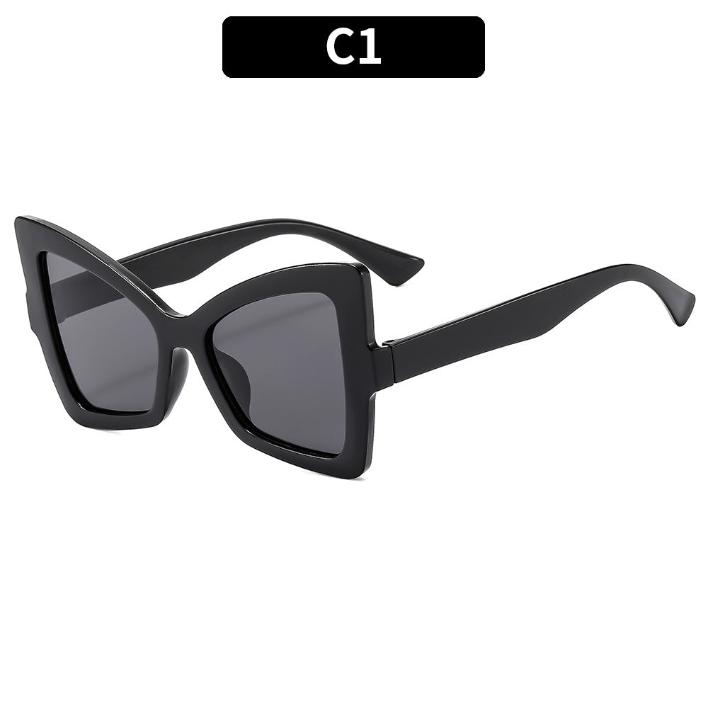 Fette geometrische übergroße Sonnenbrille