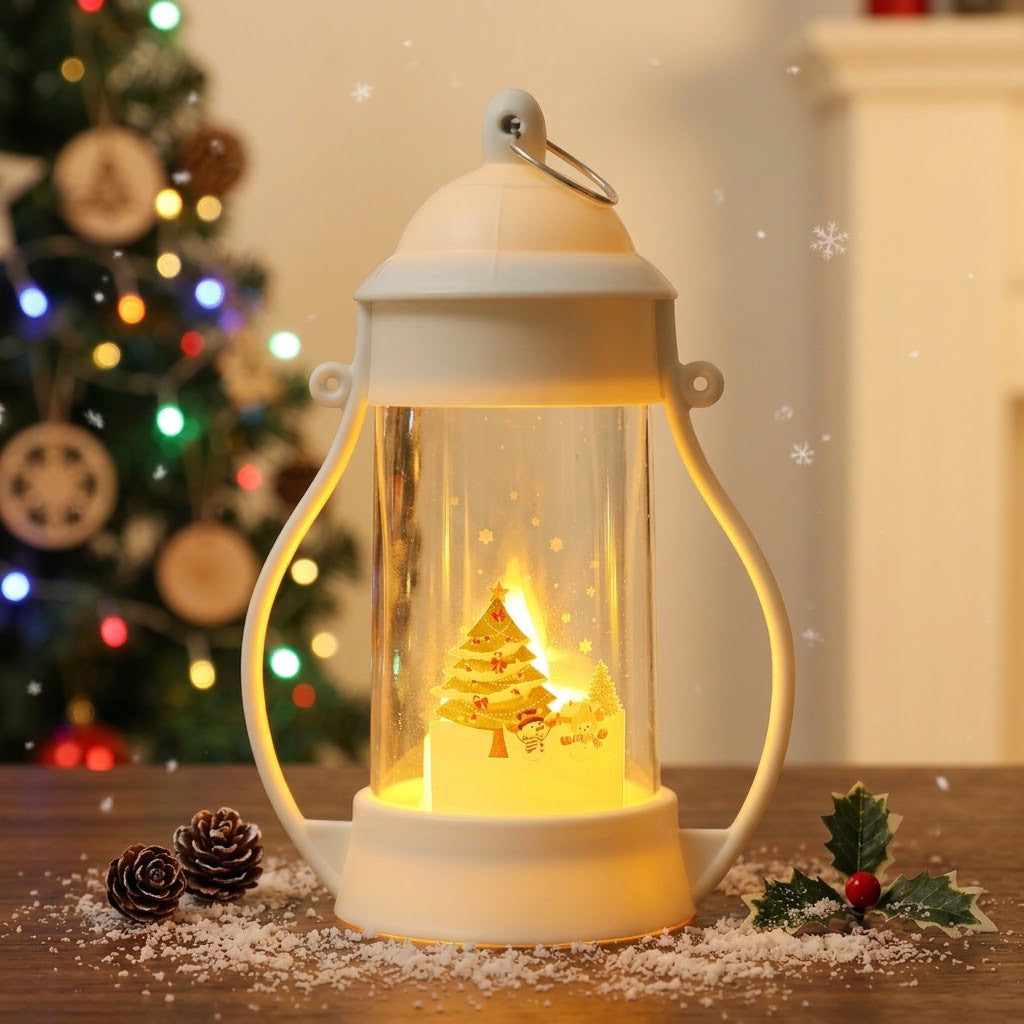 LED Deko-Laterne mit Weihnachtsmotiv