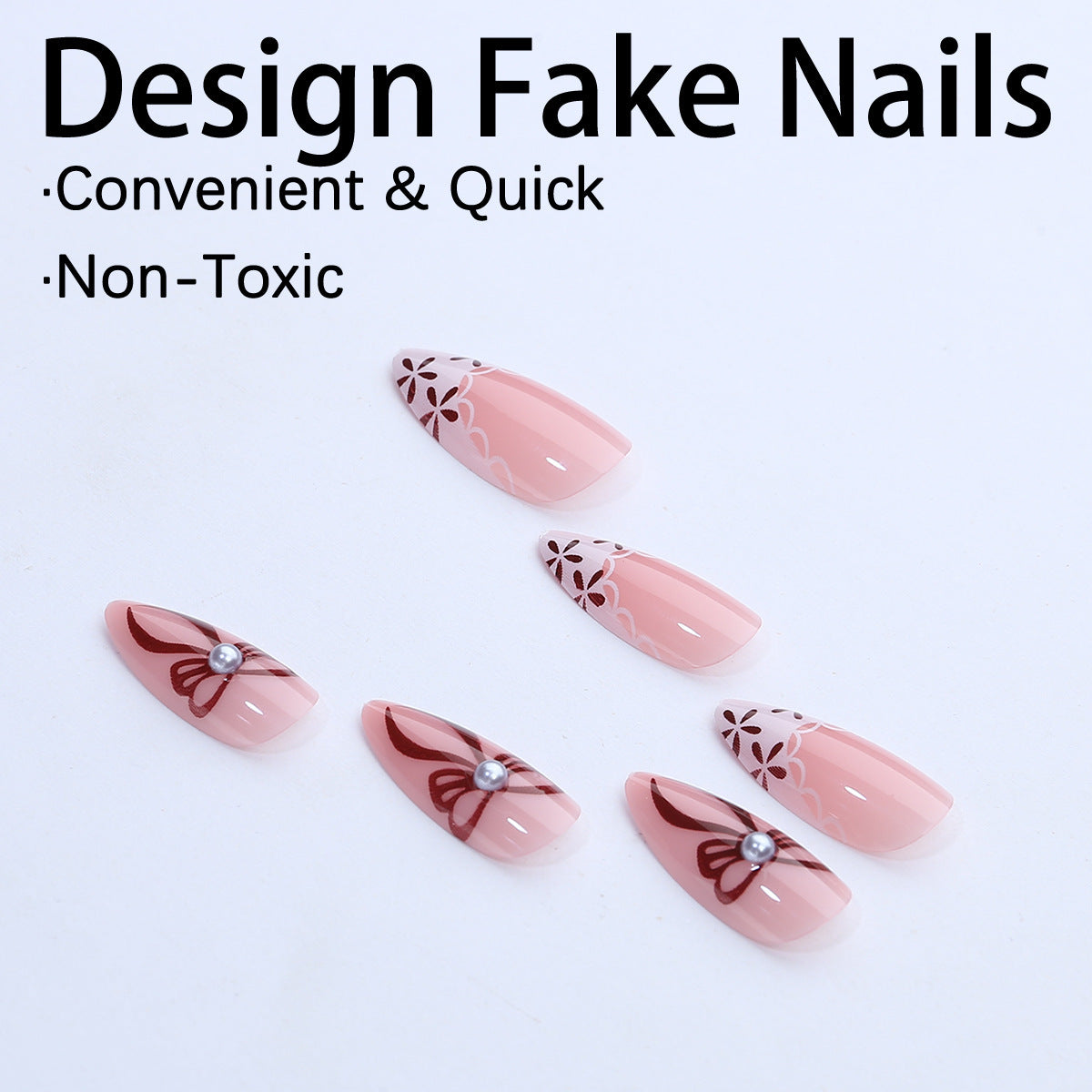 Elegantes Kunstnageldesign mit floralen Akzenten Brehn