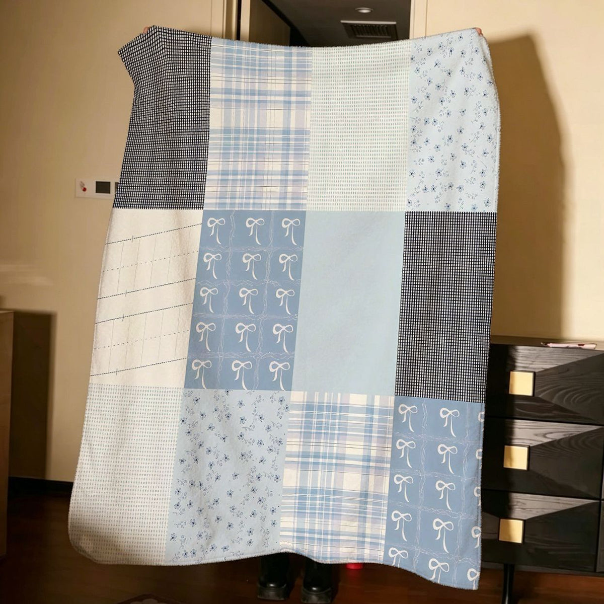 Patchwork-Fleece-Wurfdecke