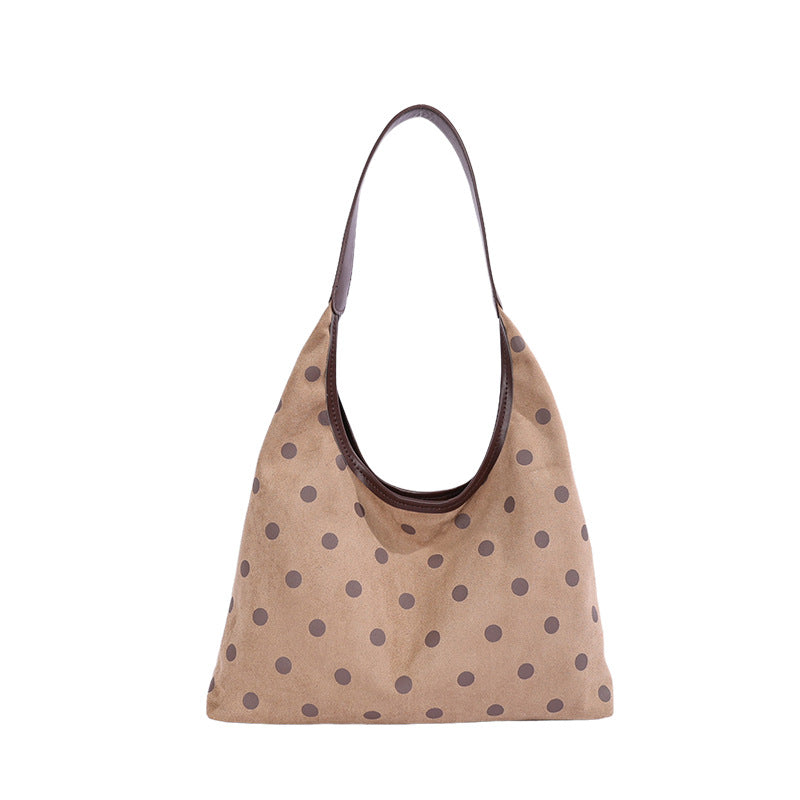 Polka Dot Wildleder Einkaufstasche