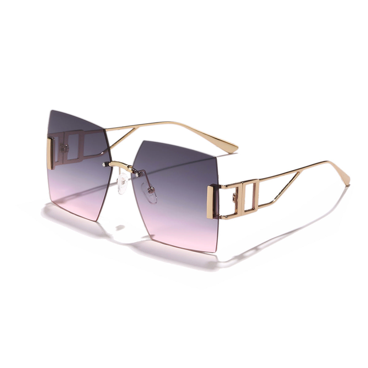 Damen quadratische Sonnenbrille mit luxuriösem Metallrahmen Brehn