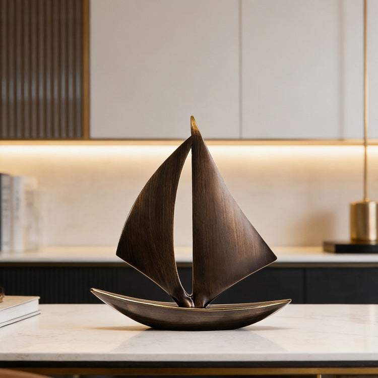 Maritimen Decorativen Segelboot Skulptur