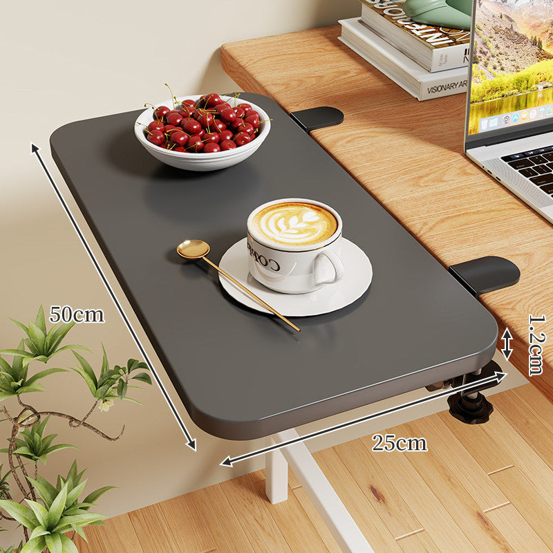 Clamp-On Erweiterbarer Schreibtisch-Seitentischregal mit breiter glatter Oberfläche und schlanker verstellbarer Klammer