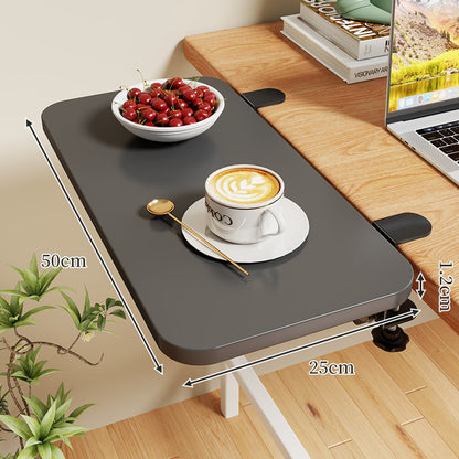Clamp-On Erweiterbarer Schreibtisch-Seitentischregal mit breiter glatter Oberfläche und schlanker verstellbarer Klammer