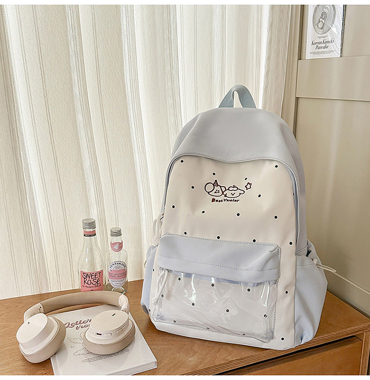 Niedlicher transparenter Paneelschulrucksack