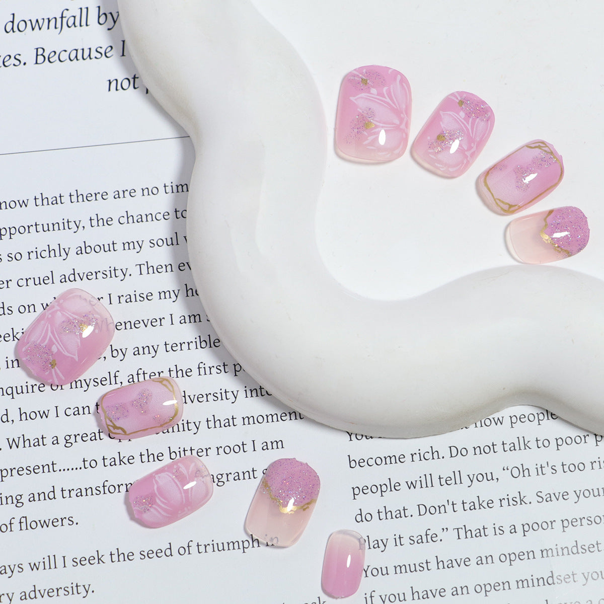 DIY Floral Design Press-On Nail Set Brehn