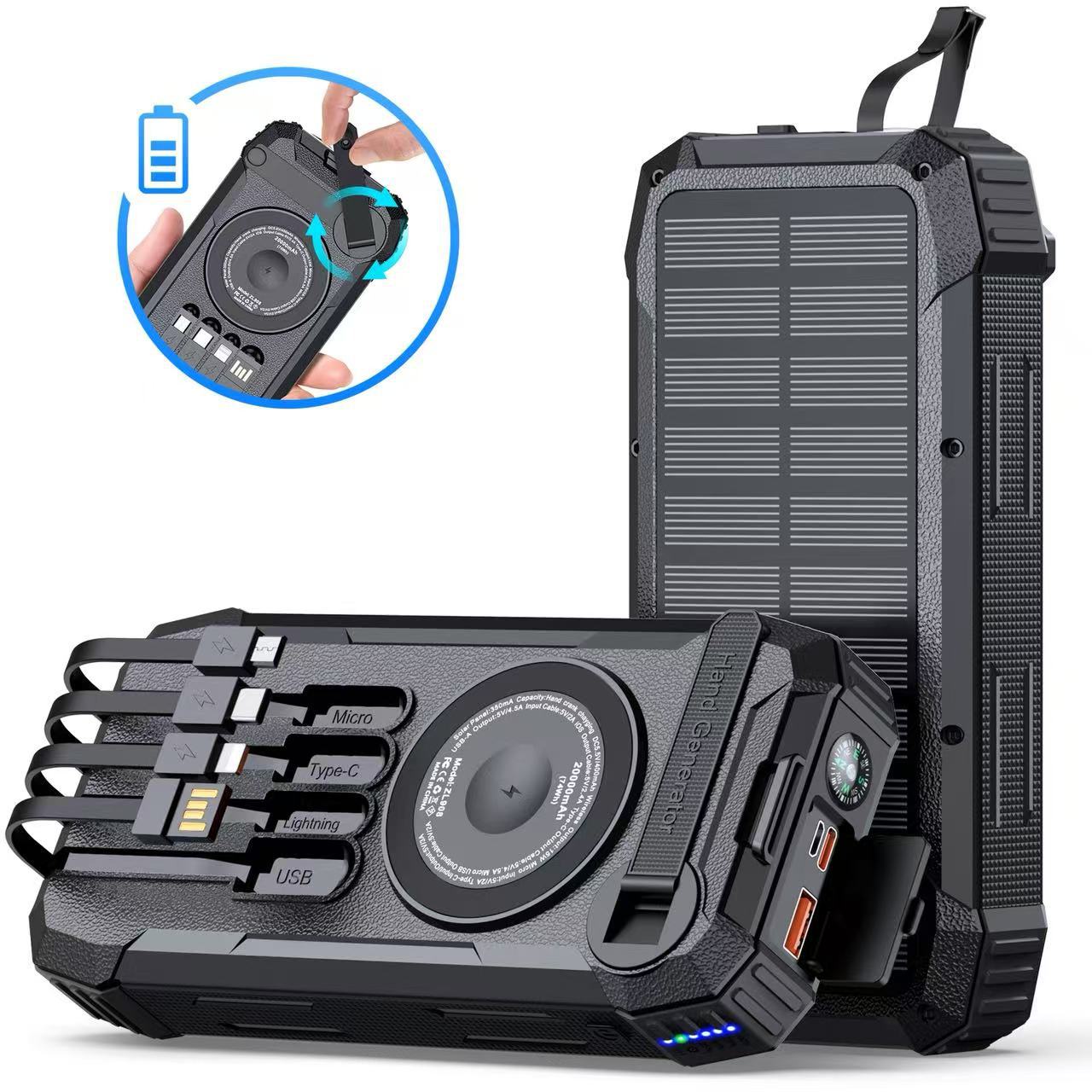 Solar Powerbank mit Hochgeschwindigkeitsladefunktion Brehn