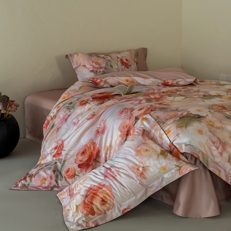 Floral Luxury Cotton Sateen Bettbezug Set