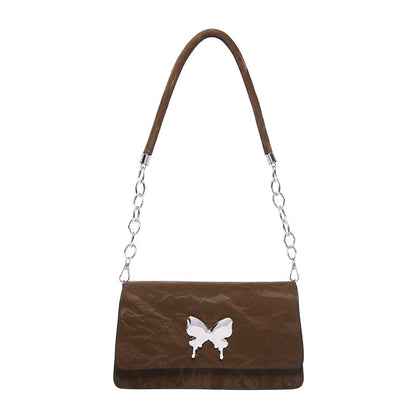 WoChic Designer Handtasche mit Schmetterling Accent Brehn