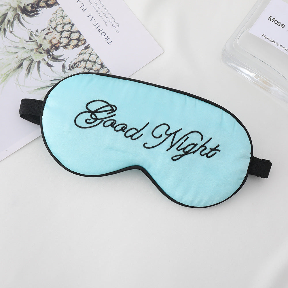 Unisex nan gestickte konturierte Schlafmaske mit dekorativer Schrift-Stickerei und verstellbarem Elastikband Brehn