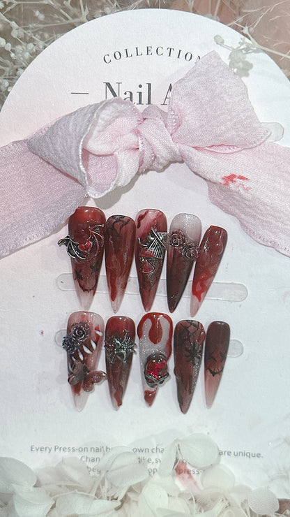 Künstlerisches Press-On Nagelset