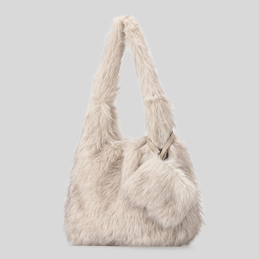 Plüsch Kunstfell Schultertasche