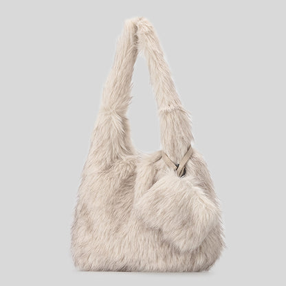 Plüsch Kunstfell Schultertasche