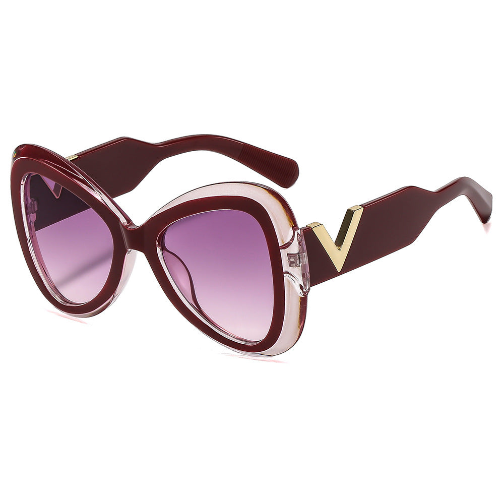 Damen Cat-Eye Sonnenbrille mit luxuriösen Metallakzenten Brehn