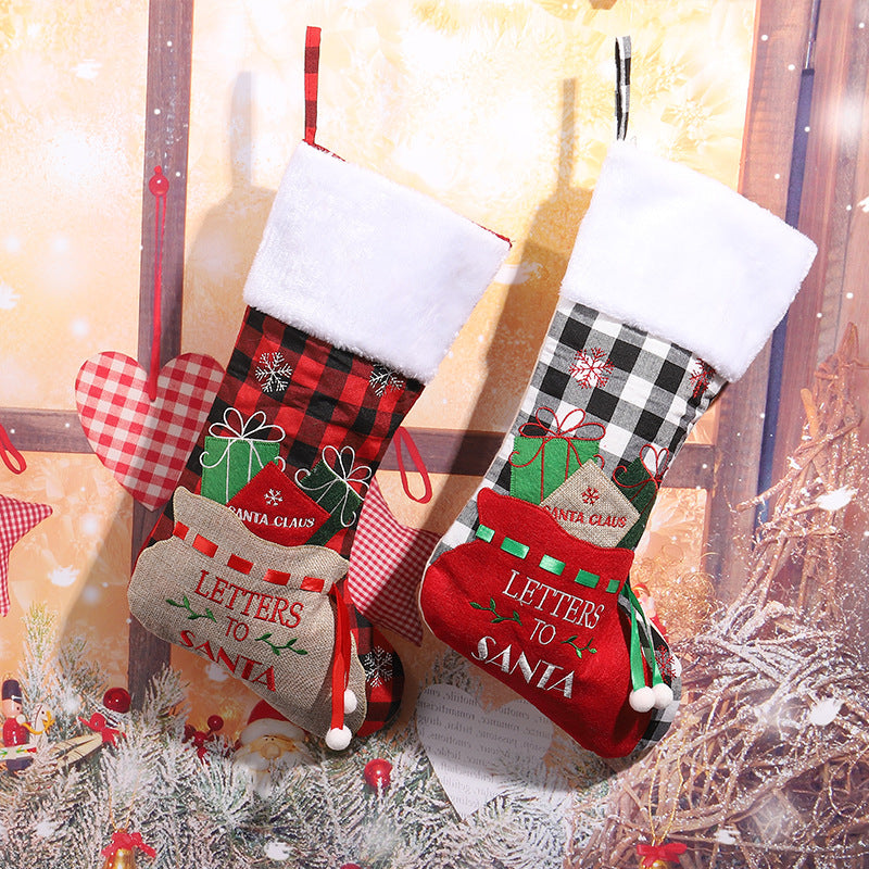 Festlicher Weihnachtsstrumpf mit klassischen Motiven Brehn