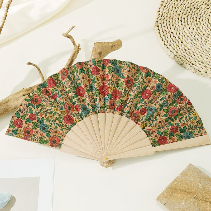 Damen handgefertigter Fächer mit floralen Motiven Brehn
