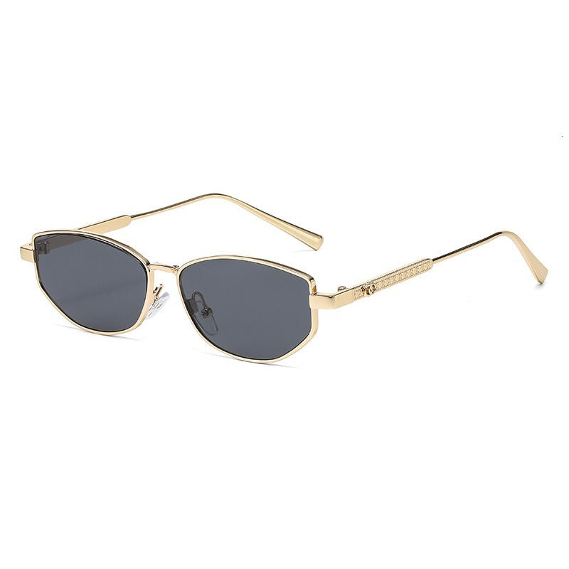 Damen elegante Sonnenbrille mit funkelndem Metallrahmen Brehn