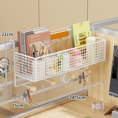 Schreibtisch-Rail-Montierter Netz-Organizer-Korb mit Haken
