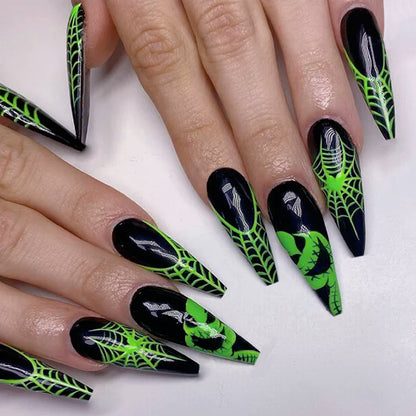 Halloween-Themen Stiletto Press-On Nail Art Brehn