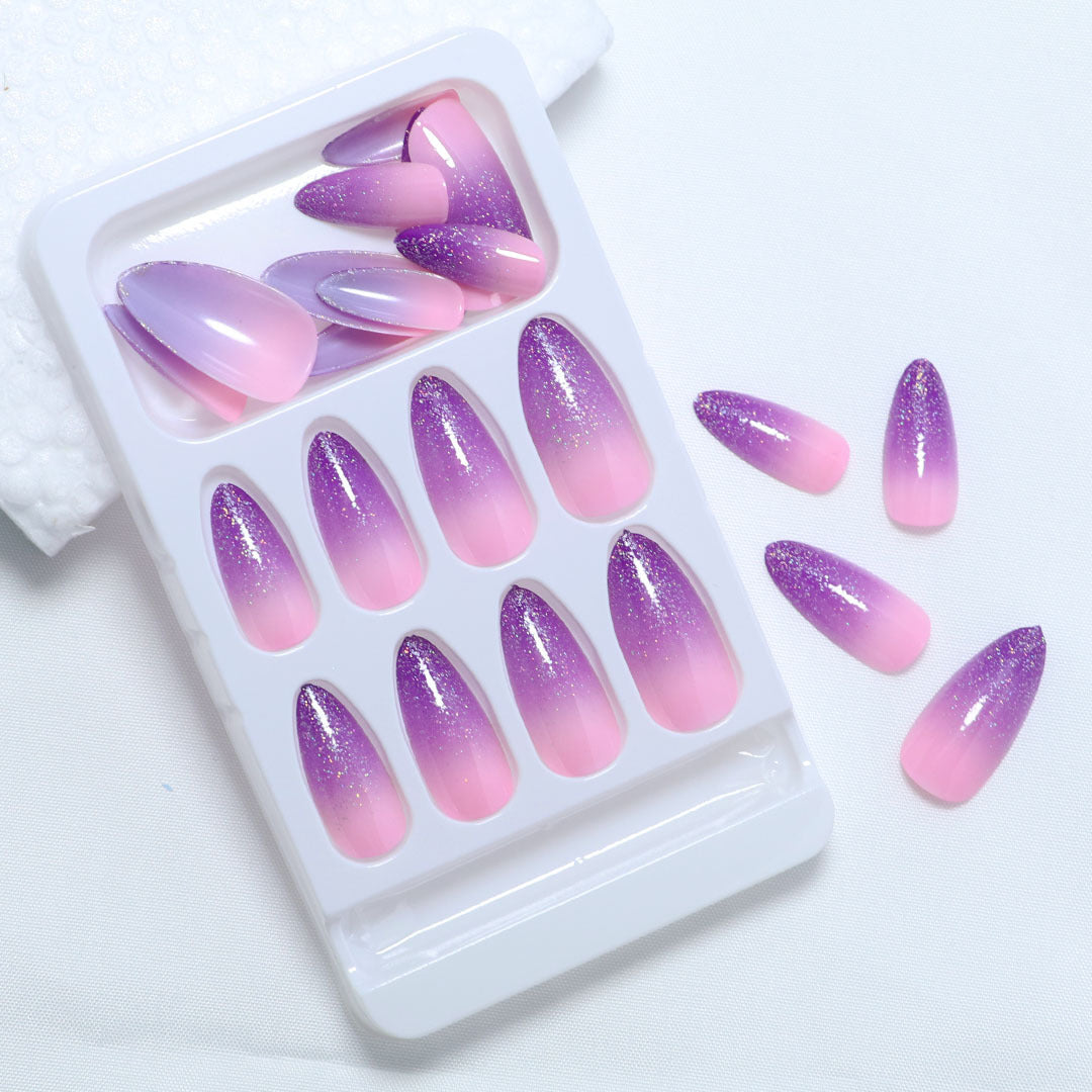 Gradient Glitter Ombre Press-On Nail Set Brehn