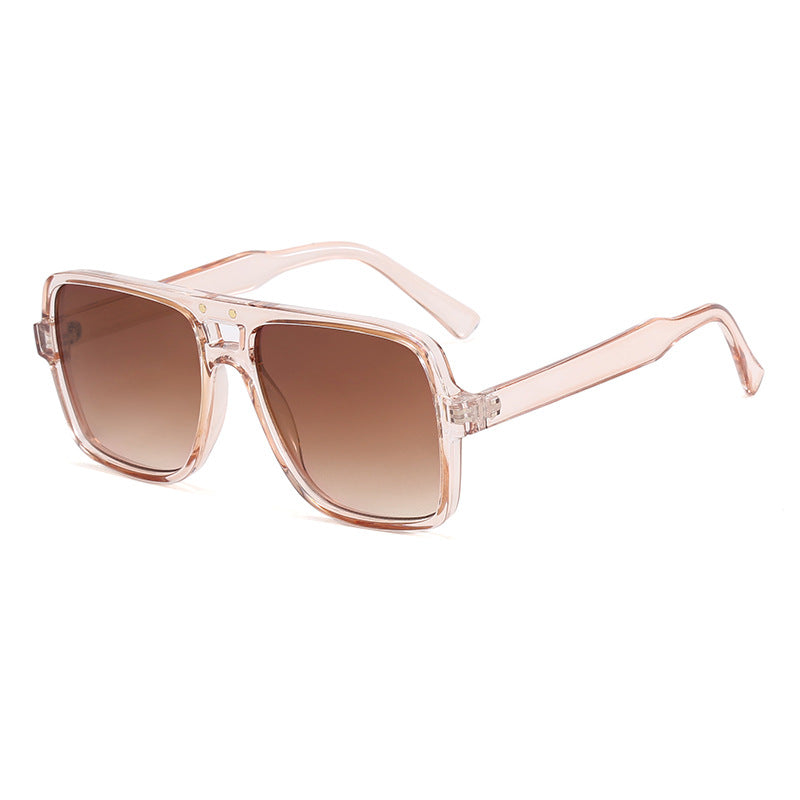 Damen quadratische oversized Sonnenbrille mit modischem transparentem Rahmen Brehn