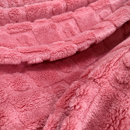 Damen kuschelige Plüsch-Decke mit elegantem Quadratmuster Brehn