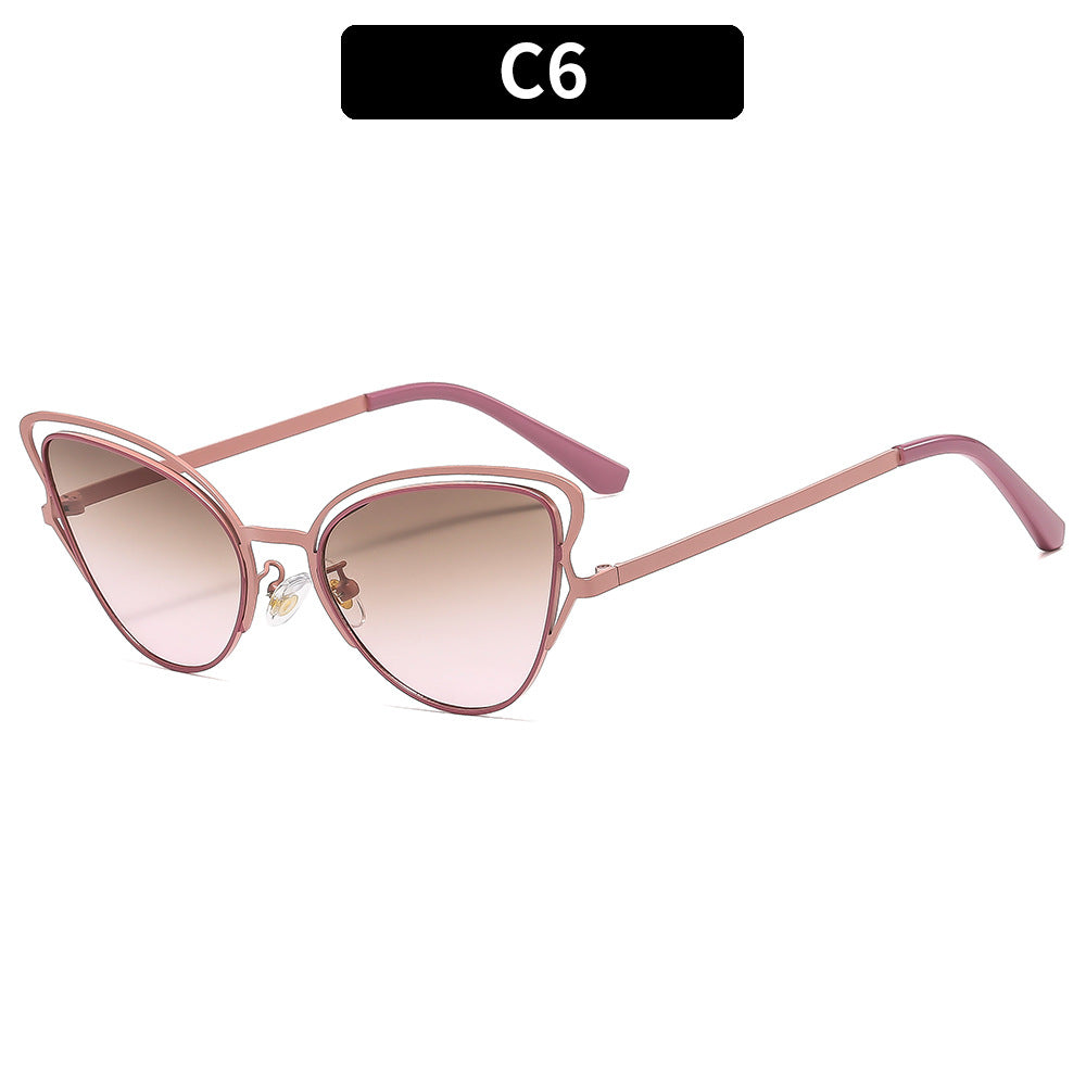 Damen Cat-Eye Sonnenbrille mit luxuriösem Metallrahmen und hochwertigen Verlaufsgläsern Brehn