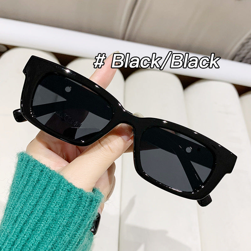 Damen moderne, geometrische Sonnenbrille mit stilvollem, robustem Rahmen Brehn