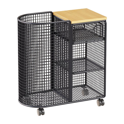Mesh Rolling Fitness- und Yoga-Ausrüstungs-Organizer-Wagen mit hohem, gebogenem Mattenfach und Schublade